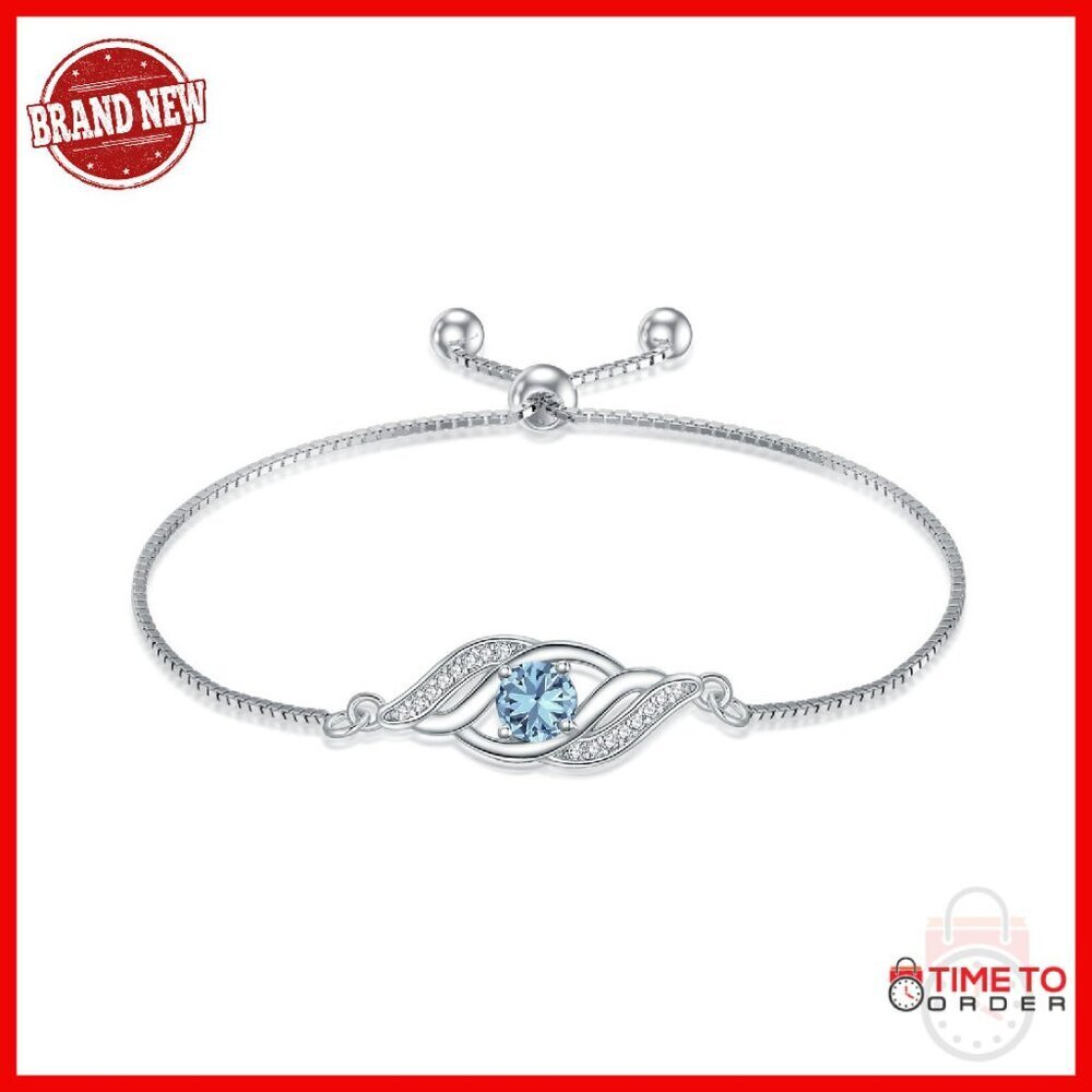 925 Sterling Silver Infinity Bracelet Dainty Adjustable Fine Jewelry Gift